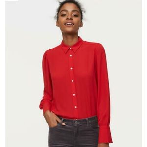 {LOFT} Like-new Wide Cuff Utility Blouse